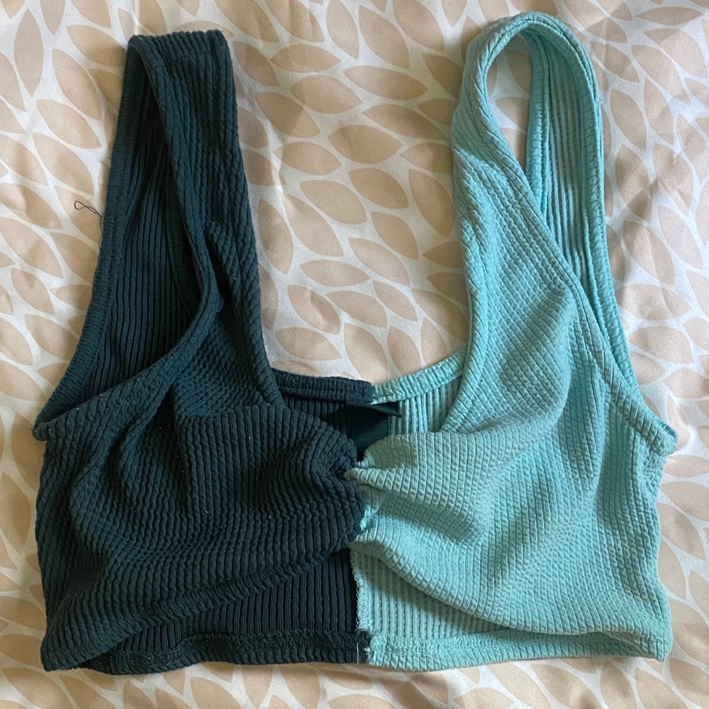 Wild Fable Teal and Mint Crop Top